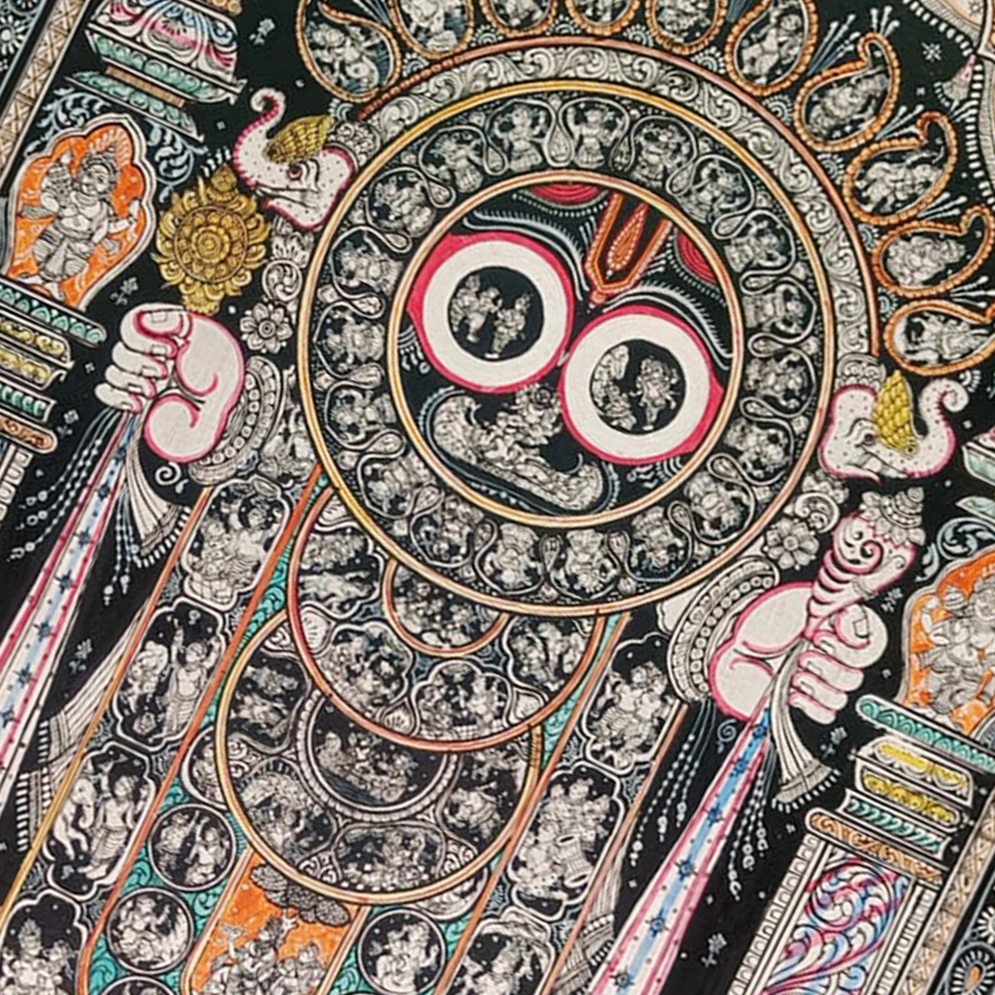 Pattachitra: Jagannath Infused with Krishna Legends and Dashavatar -Made to Order